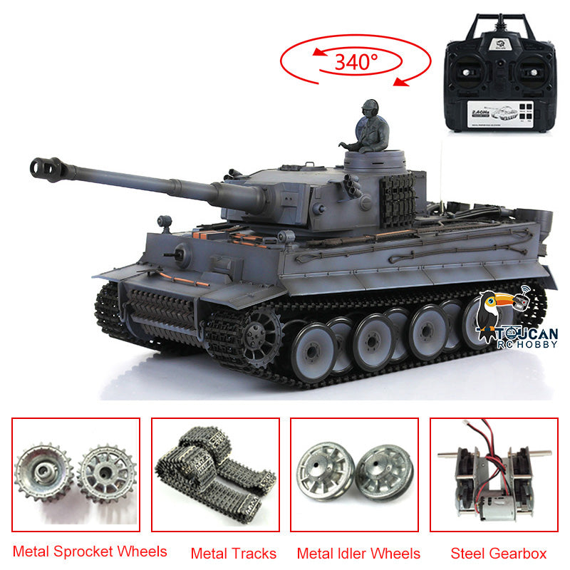 Henglong 1/16 TK7.0 Promotion German Tiger I RTR RC Tank 3818 Infrared Combat BB Smoke Sounds Lights Metal Gearbox Tracks Sprockets Idlers Wheels