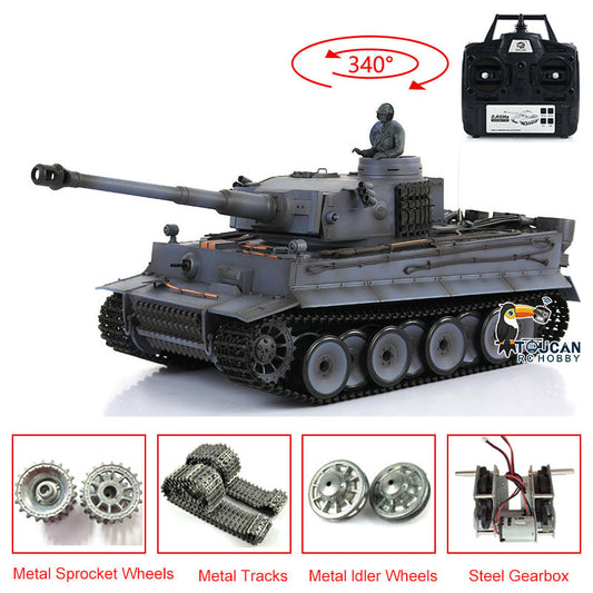 Henglong 1/16 TK7.0 Promotion German Tiger I RTR RC Tank 3818 Infrared Combat BB Smoke Sounds Lights Metal Gearbox Tracks Sprockets Idlers Wheels