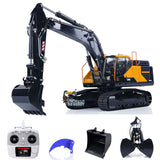 1/14 RC Hydraulikbagger EC380 Raupenbagger, kabellose elektrische Steuerung, Baggermodell, lackiert und montiert, mit Metalleimern, Metallaufreißer