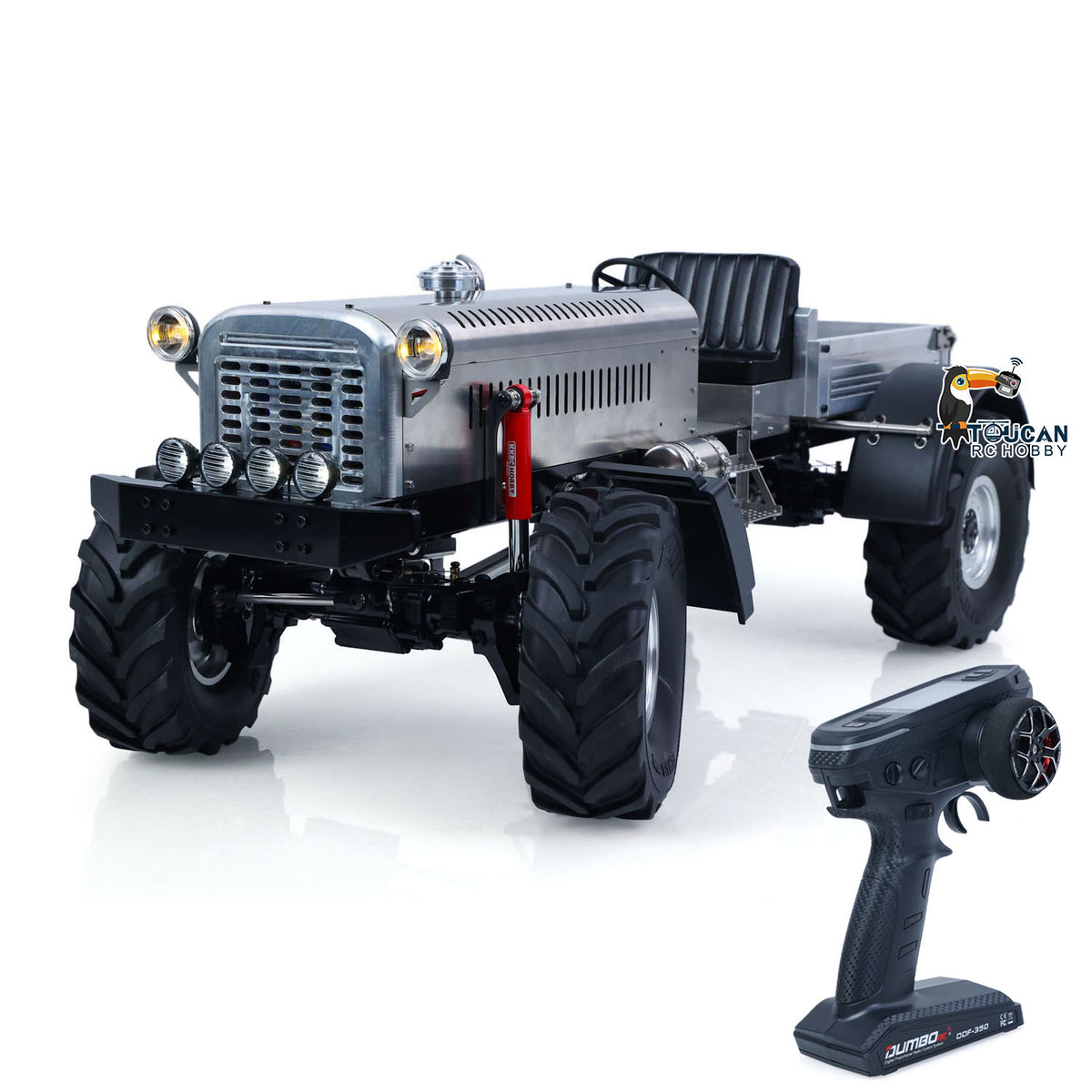TOUCAN RC HOBBY MD 4WD 1/10 Metal RC Tractor MD009 Remote Control Off Road Car Dual Motor Winch Axles Diff Lock Radio Light System No Battery