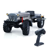 MD 4WD 1/10 Metal RC Tractor MD009 Remote Control Off Road Car Dual Motor Winch Axles Diff Lock Radio Light System No Battery