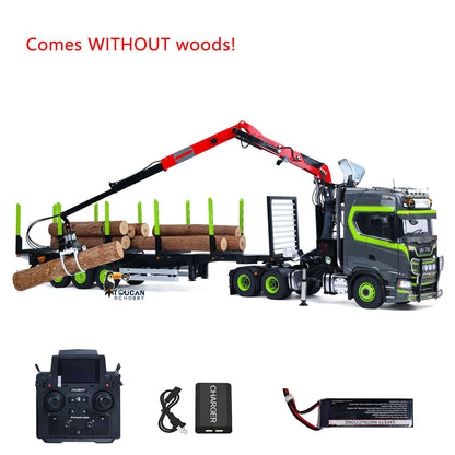 In Stock TOUCAN RC HOBBY Assembled 6X6 Metal Chassis 1/14 RC Tractor Truck 770S Hydraulic Crane Logging Trailer PL18EV Lite