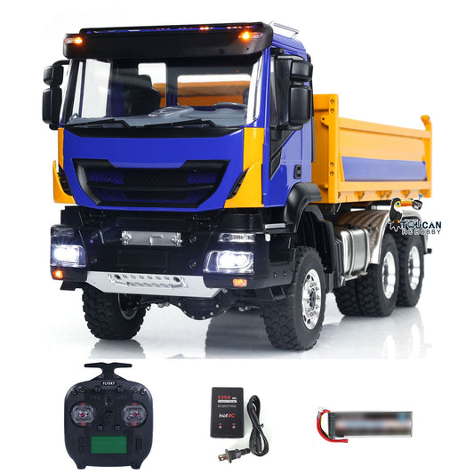 TOUCAN RC HOBBY LESU A0009 1/14 Metal 6x6 RC Hydraulic Dump Truck with FlySky I6S Radio Controller 3 Speed Transmission for Model Enthusiast
