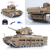 1/16 RC Tank Matilda III IV Tongde IR Turret Rotary 320 Degree Electric Remote Control Military Vehicle Metal Gearbox Road Wheel