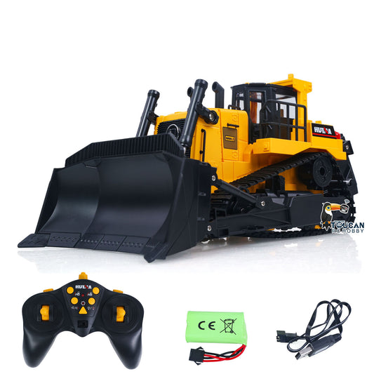 TOUCAN RC HOBBY HUINA 1/16 Electric Remote Control Bulldozer 1554 RC Dozer Finished Model Metal Ripper Light Effect Battery Ready to Run