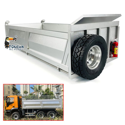 TOUCAN RC HOBBY MD Metal U-shaped Dump Bucket for 1/14 6x6 4x4 RC Hydraulic Dumper Truck Tipper Vehicle DIY Models for Professional Enthusiast