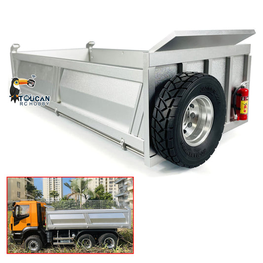TOUCAN RC HOBBY MD Metal U-shaped Dump Bucket for 1/14 6x6 4x4 RC Hydraulic Dumper Truck Tipper Vehicle DIY Models for Professional Enthusiast