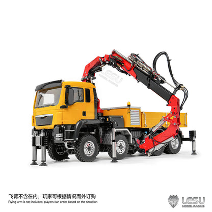 TOUCAN RC HOBBY PROMOTION LESU Metal 1/14 RC Hydraulic Crane Truck 8X8 3Speed Remote Control Lorry Model 7CH Valve 6 Outriggers Light Sound Axle Diff Lock