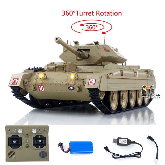 1/16 RC Kampfpanzer CoolBank Crusader MK III 2.4G Fernbedienung RTR Militärpanzermodell 360-Grad-Turm Drehbarer Rauch Ton Lichter