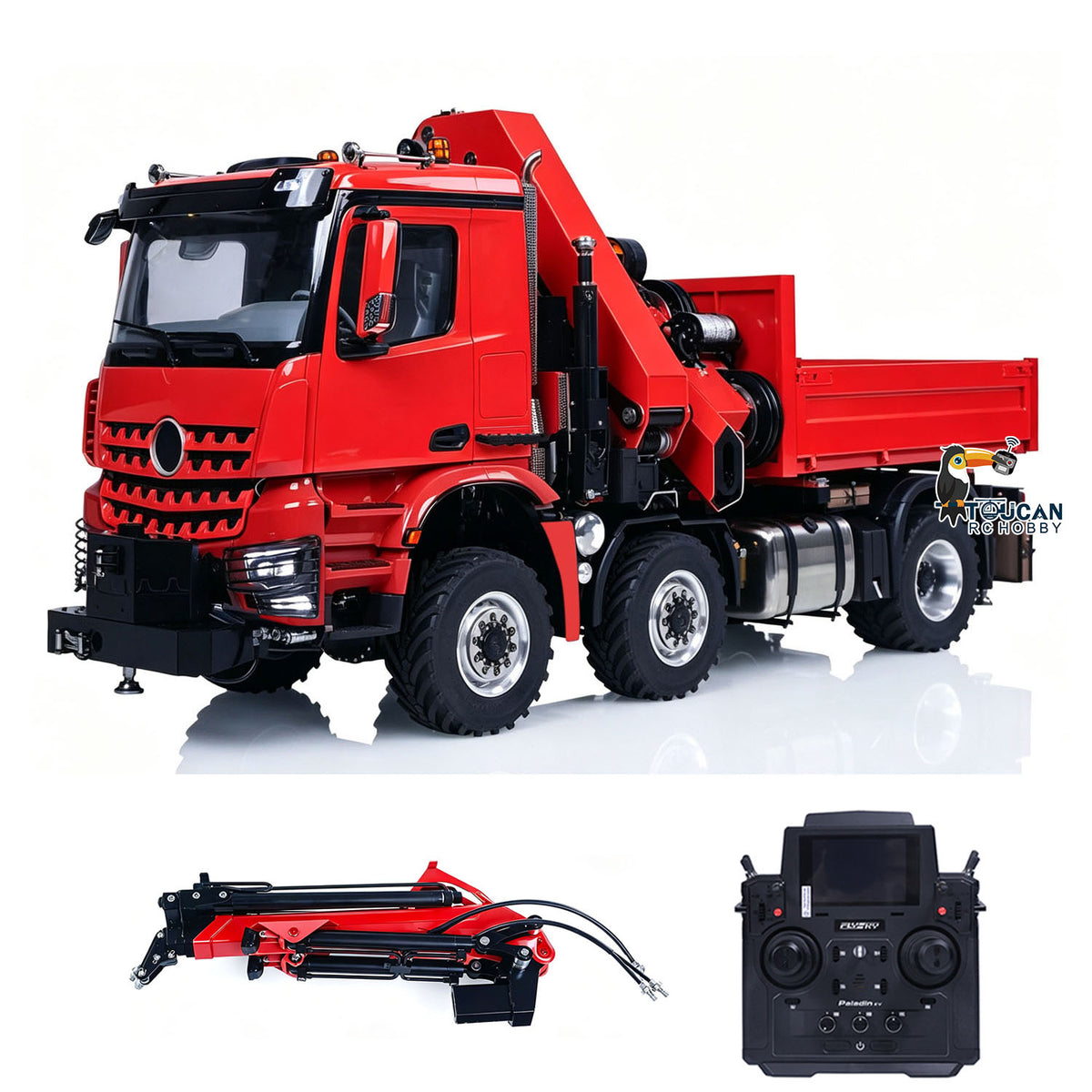 In Stock TOUCAN RC HOBBY 3363 Metal 1/14 2.4GHz Remote Control Tractor Truck Hydraulic Crane Fly Jib Arm 4151 AK 6*6 RC Agriculture Lorry Paladin PL18EV