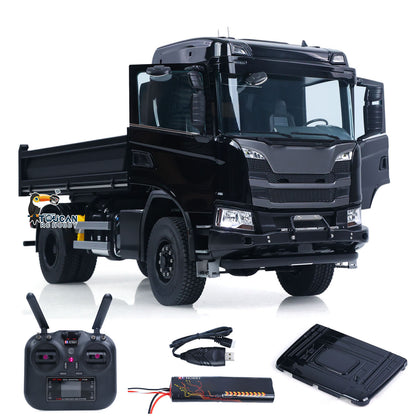 TOUCAN RC HOBBY Double E 1/14 4x4 Electric Lifting RC Dump Truck 500G E022 2Speed RTR Tipper Metal Axle Magnetic High Roof Battery Radio Light