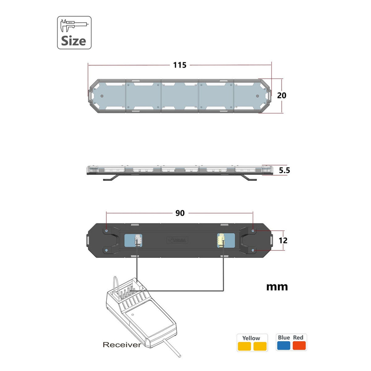 Warnleuchte LED 5V-6V Kunststoff-Dachlampe für 1/14 DIY TAMIYA Fernbedienung Traktor LKW RC Hydraulik Dumper Modell LKW Auto