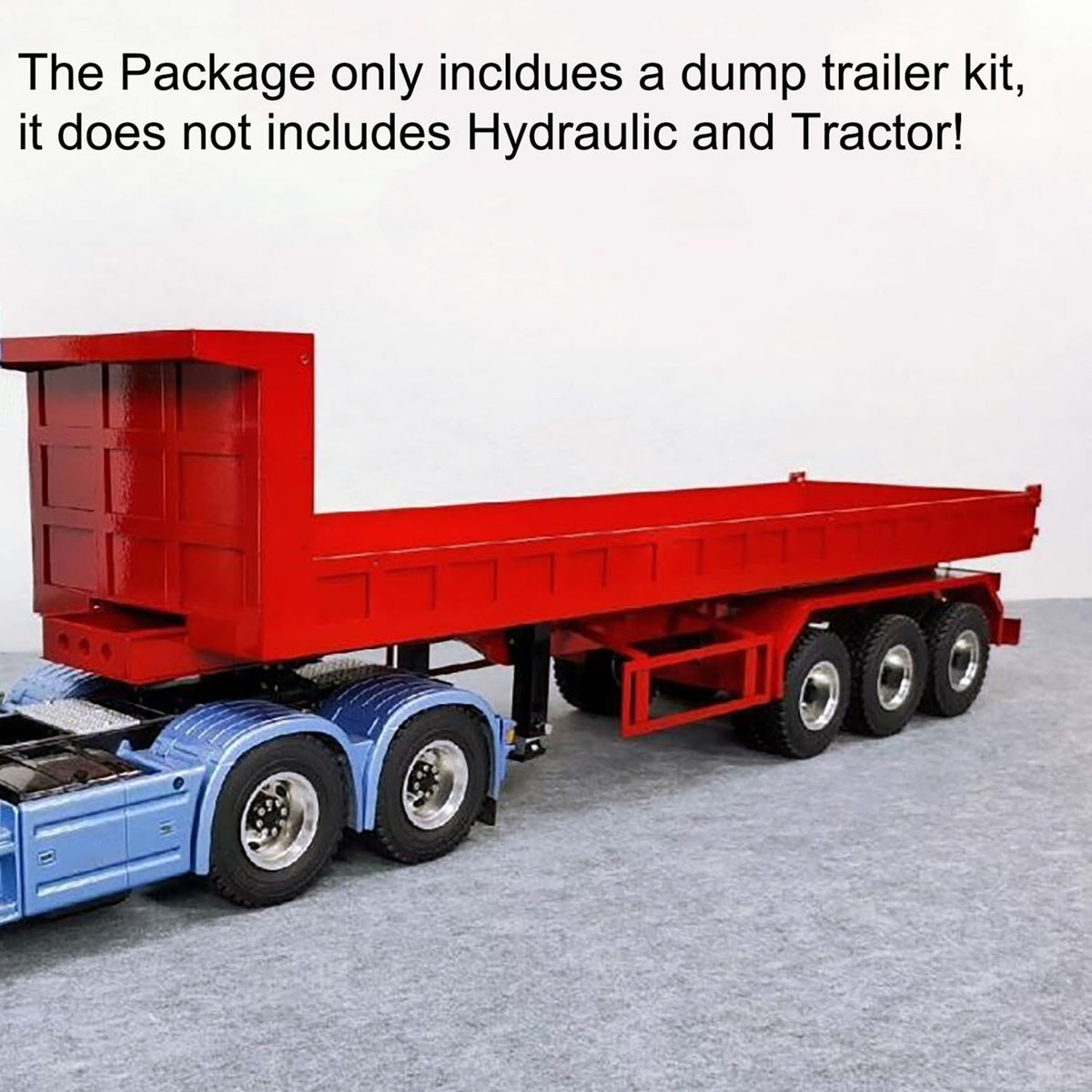 TOUCAN RC HOBBY 1/14 Metal 3Axles Remote Control Low Bed Dump Trailer Electric Landing Legs WITHOUT Hydraulic System for Tamiya LESU RC Tractor Truck