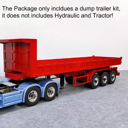 TOUCAN RC HOBBY 1/14 Metal 3Axles Remote Control Low Bed Dump Trailer Electric Landing Legs WITHOUT Hydraulic System for Tamiya LESU RC Tractor Truck