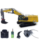 Toucanhobby C374 1/14 Metal RC Hydraulic Excavator RTR 3 Arms Cabin Lift 6 Way Valve Brushless Motor PL18EV Light Sound for Hobbyists