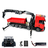 1/14 RC Hydraulic Crane Truck 770S RTR 10X10 3Speed Metal Dumper Fly Jib Arm Rear Lift Steer Axle Wheel Reduction Diff Lock