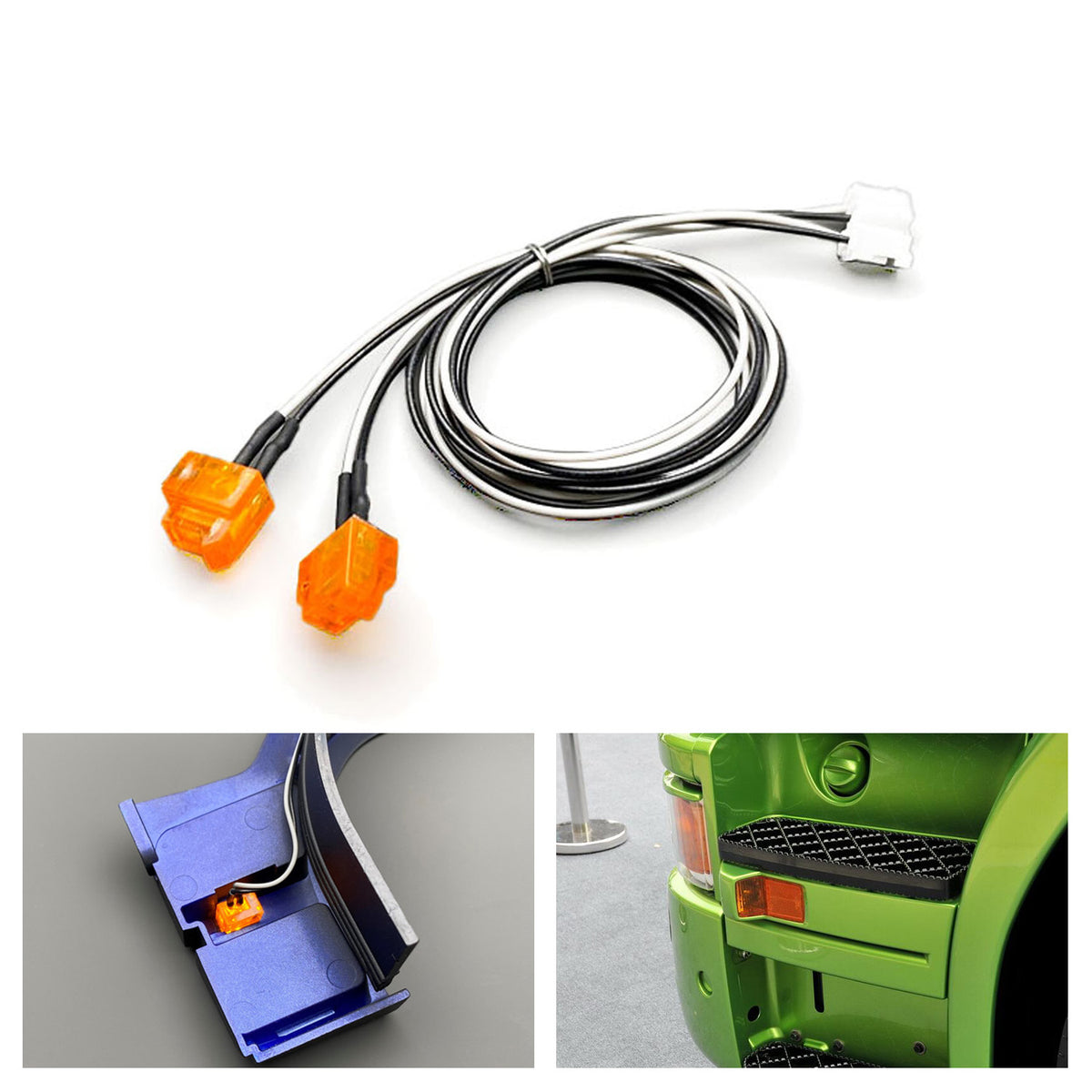 Fußpedal-Licht, Kunststoff, 3 V, LED-Blinkerlampe für DIY TAMIYA 1:14 Fernbedienungs-Sattelzugmaschine R620 R470 Modellauto-Zubehör-Upgrade