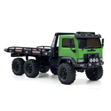 1/18 Remote Control Flatbed Truck 6*6 Electric RC Off Road Vehicle Model Metal Chassis Gear Light System Flysky Radio No Sounds
