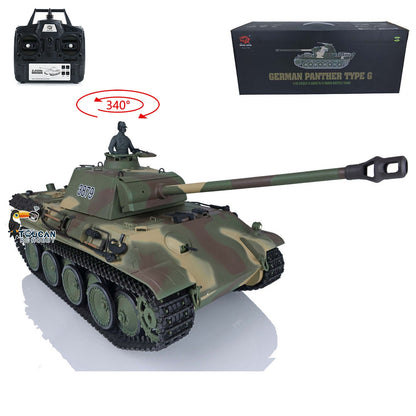 Henglong 1/16 TK7.0 Plastic German Panther G 3879 RTR RC Tank Model with BB Unit Infrared Combat Smoke Light Sound Metal Barrel