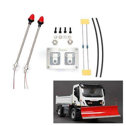 1 Paar LED-Kunststoff-Markierungsleuchte, Seitenwarnleuchte, 2,2 V – 3 V, für DIY Tamiya 1/14 RC Traktor-LKW-Modell, Bulldozer, Kipper, Autoteile