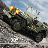 1/10 RC Off Road Vehicle C8815 4WD Remote Control Rock Crawler Car Military Truck Model Climbing Car RTR Battery LED Lights