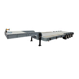 Metal 4Axles Gooseneck Lowboy Trailer Manual Tailboard for 1/14 Remote Control Tractor Truck 770S RC Lorry Vehicle Model