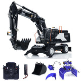 EC380 1/14 RC Hydraulic Excavator Wheeled Construction Vehicle 3-arm Remote Control Diggers Model Grab Tiltable Clamshell Bucket