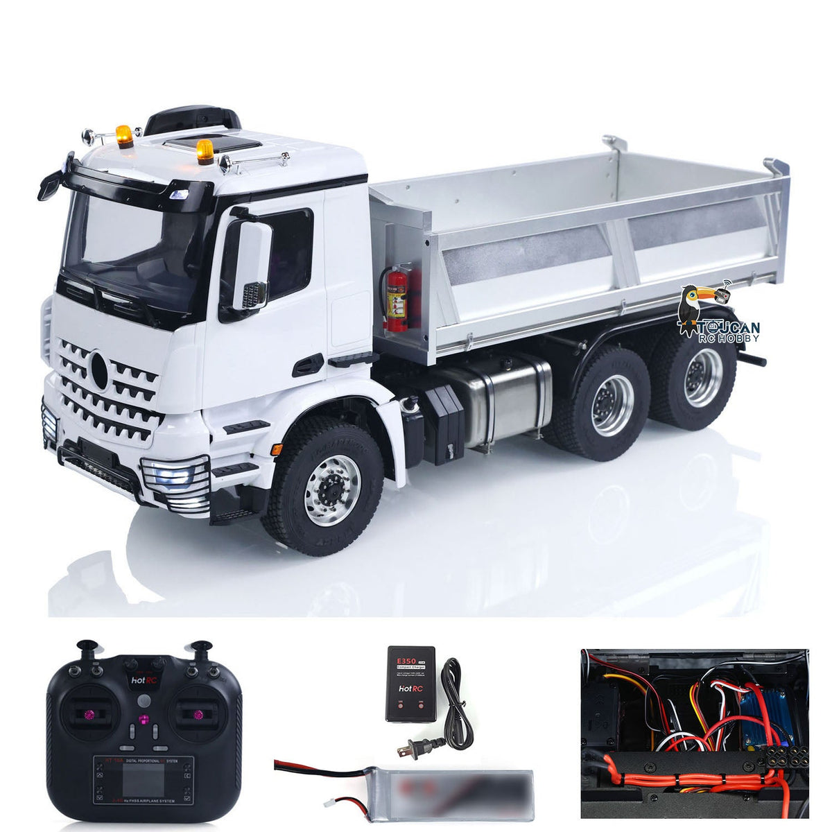 2Speed 3348 Metallchassis 1/14 RTR RC Hydraulikdumper Fernbedienung Kipper Modell KEINE Sperrdifferentialachse Licht Ton Batterie