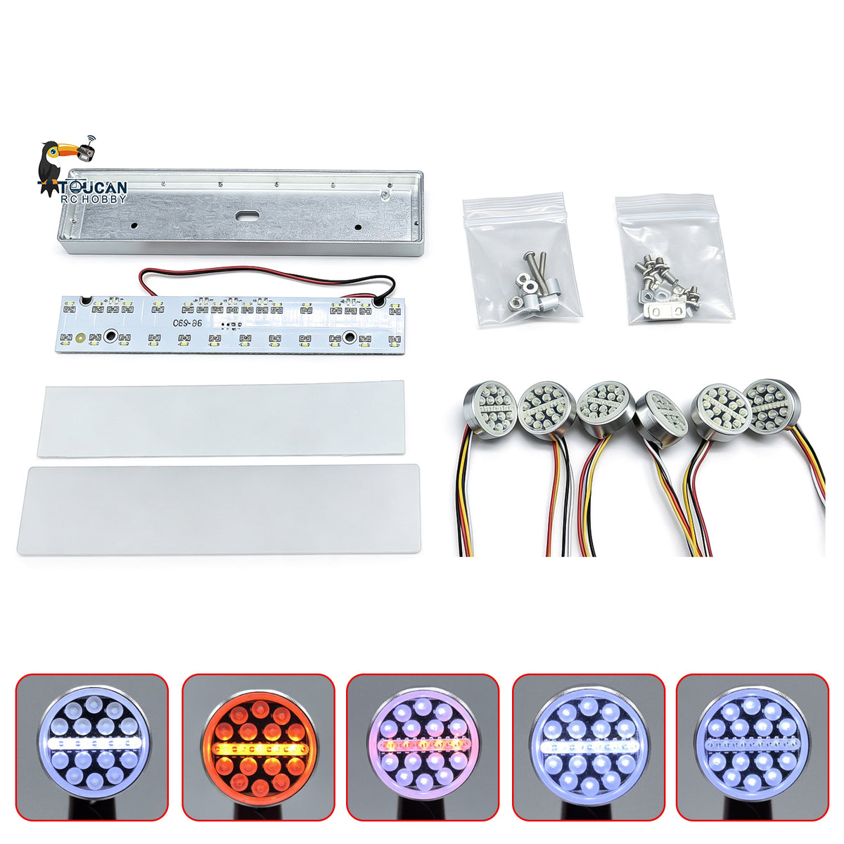 TOUCAN RC HOBBY Degree Squarelightbox LED Light for 1/14 TAMIYA Remote Control Tractor Truck 770S 56375 56360 RC Hydraulic Dumper DIY Lorry Car