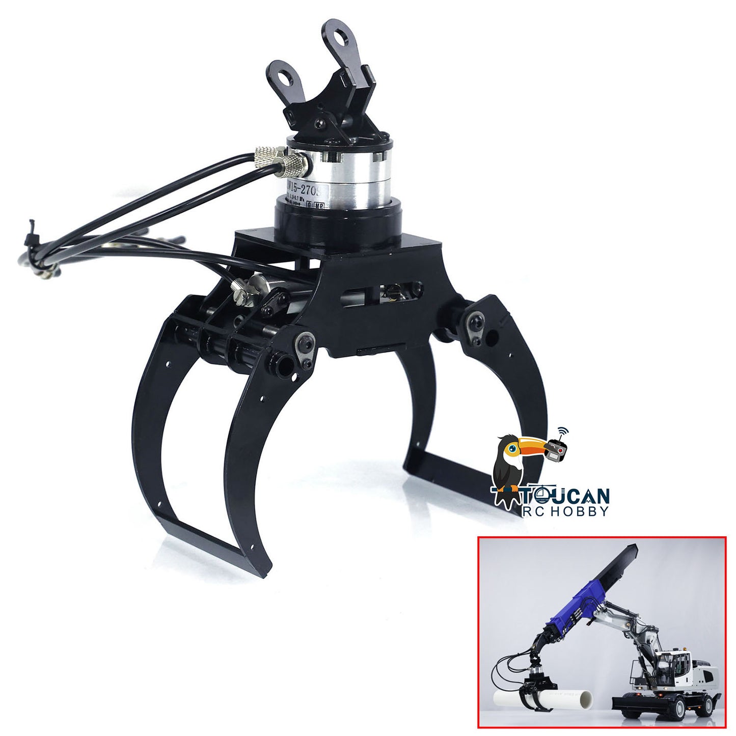 Metall lackierte Klaue, hydraulischer Teleskopausleger, kippbarer Eimer für MTM 1/14 RC Bagger 946 EC380, optionale Versionen 