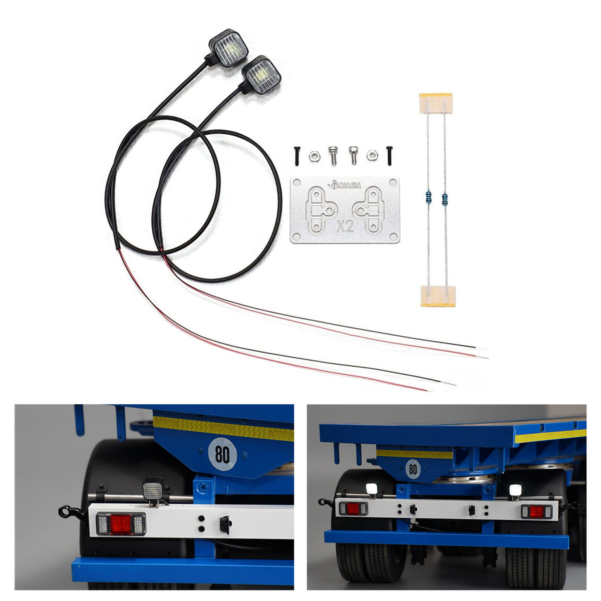 LED 2,2 V-3 V Kunststoff-Scheinwerfer für DIY TAMIYA 1/14 RC Traktor LKW Anhänger Crawler Auto Geländewagen Kipper LKW Modelllader
