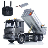 MD 6X6 Dumper Metal 1/14 Hydraulic Construction Truck with HotRC Transmitter and 3S Battery Charger Included featuring Warning Lights and Sound Module No Diff Lock
