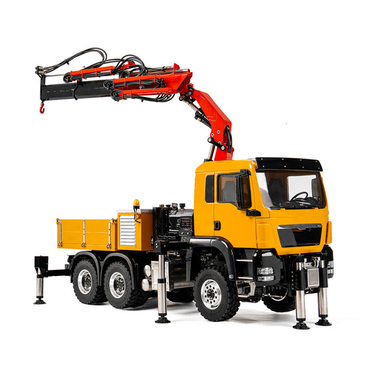 In Stock PROMOTION LESU 6X6 Metal 1/14 RC Hydraulic Crane Truck 3Speed Remote Control Lorry Car 7CH Valve 4MPA 6 Outriggers Sound Axle Diff Lock