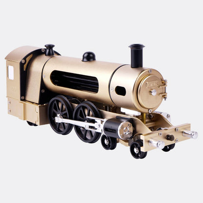 TECHING Elektrischer Dampfzug aus Aluminiumlegierung, DIY-Maschinen, Modellbau-Zubehör-Kits, Kunstwerke, zerlegt, 300 x 77 x 125 mm