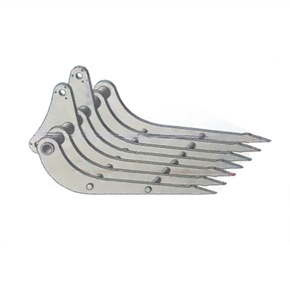 Metal Seven Toothed Double Toothed Rake Bucket For 1/8 Hydraulic Remote Control Digger 390F 395 374 RC Tracked Excavator PC1250 Model Accessory