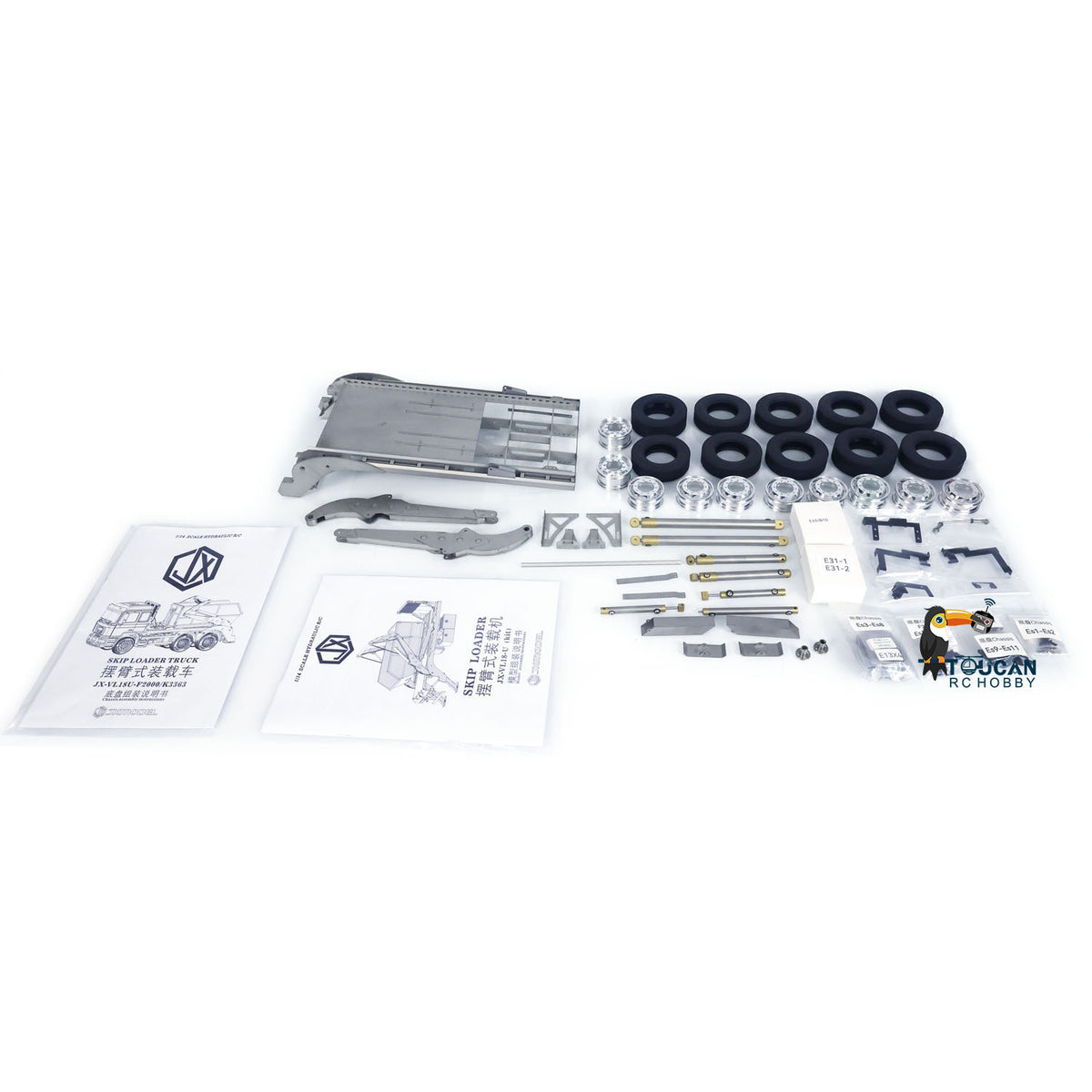 JXMODEL 1/14 6x4 Metall RC Hydraulischer Absetzkipper Funkgesteuerter LKW VL18U F2000 Schwenkarmautos Modellbausatz Licht-Soundsystem