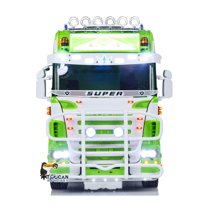 6x6 Metallchassis 1/14 RC Sattelzugmaschine R620 RTR Modell Luftfederung ST8 Radio Licht Sound System 3-Gang-Getriebe