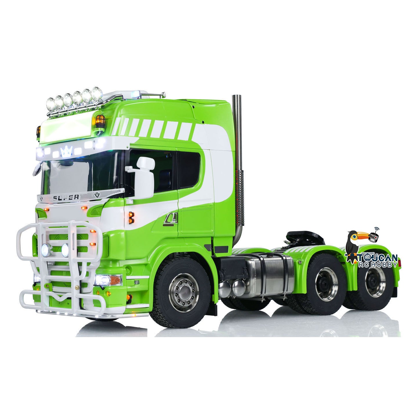 6x6 Metallchassis 1/14 RC Sattelzugmaschine R620 RTR Modell Luftfederung ST8 Radio Licht Sound System 3-Gang-Getriebe