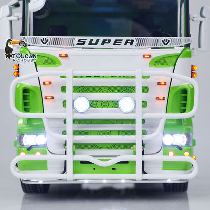 6x6 Metallchassis 1/14 RC Sattelzugmaschine R620 RTR Modell Luftfederung ST8 Radio Licht Sound System 3-Gang-Getriebe