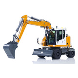 1/14 Remote Control Hydraulic Wheeled Excavator 7CH Valves 2WD/4WD Metal RC Digger RTR Axle Lock Flysky PL18EV Lite Light System