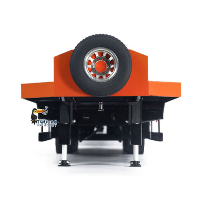 1:14 4-achs Metallanhänger für RC Traktor Auto LKW Elektrische Heckklappe Beine Lackiert Zusammengebaut DIY Modell Batterie