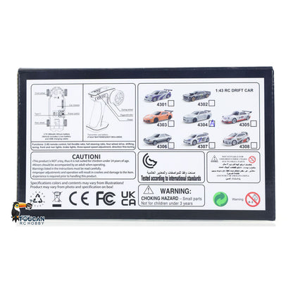 1/43 RC-Rennwagen R34 Funkgesteuertes Hochgeschwindigkeits-Driftfahrzeug 4WD RTR Mini-Autospielzeug 2,4G Funkbatterie Geschenke für Kinder