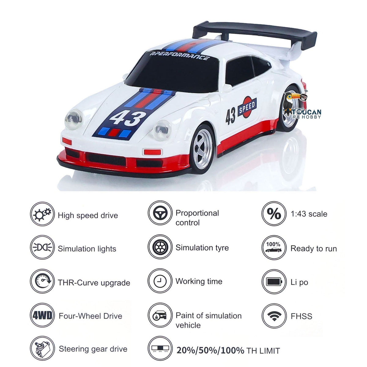 Hochgeschwindigkeits-2,4-G-Mini-RC-Driftauto 1/43 Rennfahrzeuge Gyroskop 4WD Ready to Go Mini-Auto-Spielzeug Radio Batterie Lichter Modell