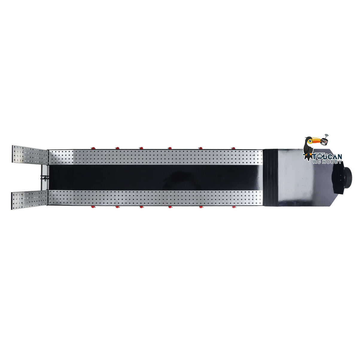 1:14 4-achs Metallanhänger für RC Traktor Auto LKW Elektrische Heckklappe Beine Lackiert Zusammengebaut DIY Modell Batterie