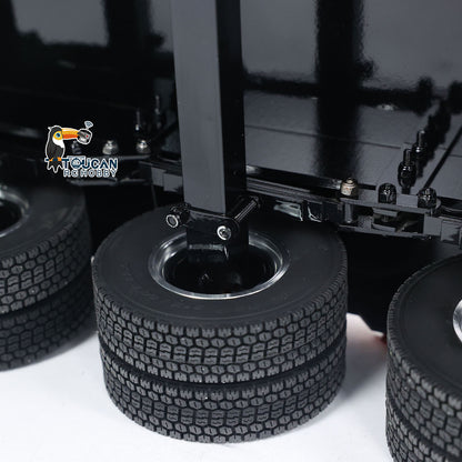 1:14 4-achs Metallanhänger für RC Traktor Auto LKW Elektrische Heckklappe Beine Lackiert Zusammengebaut DIY Modell Batterie