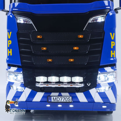 MD-SC-44 1/14 Scale Heavy Duty Metal 4x4 Tractor Truck Complete Set w/2-Speed Gearbox Cab Suspension Dark Blue