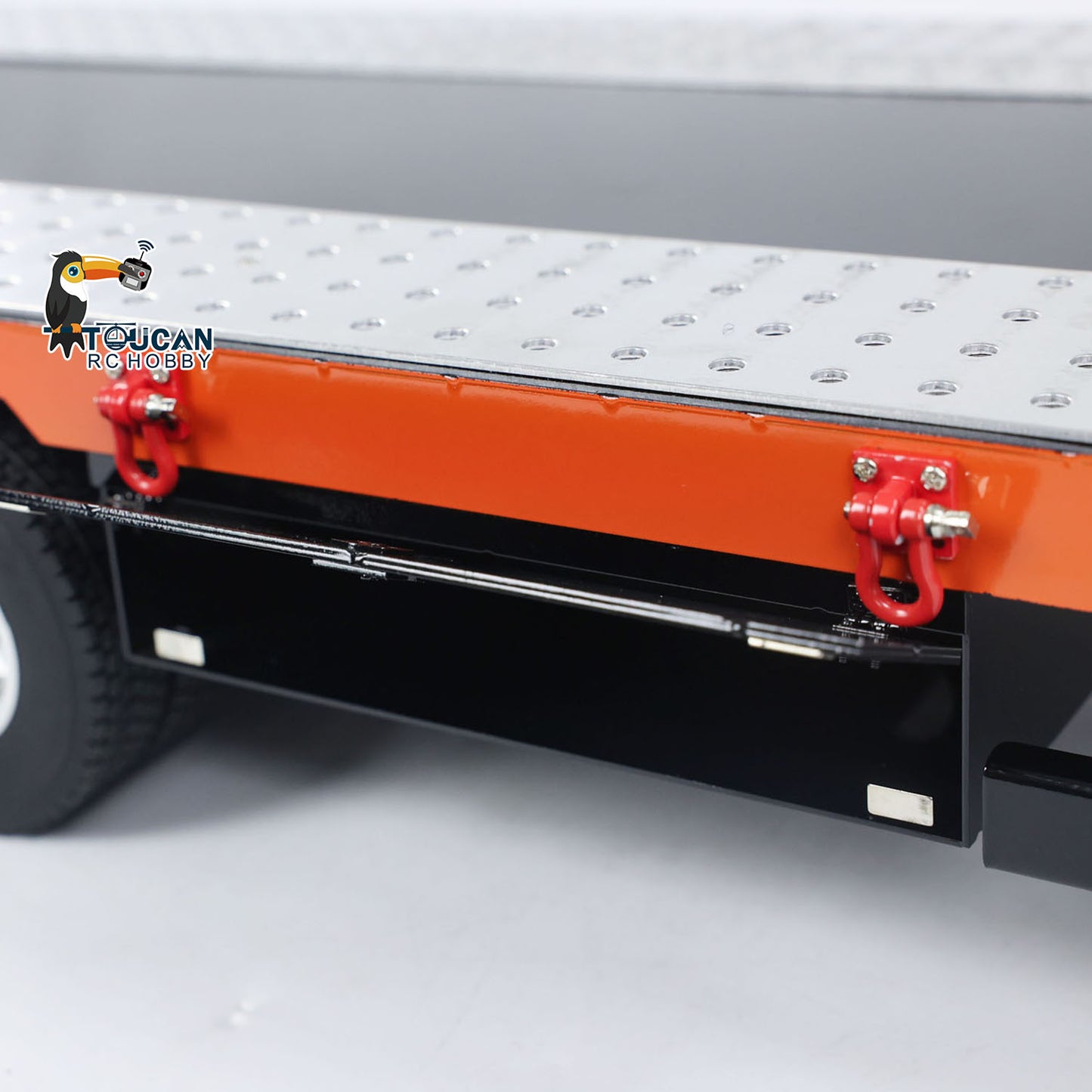 1:14 4-achs Metallanhänger für RC Traktor Auto LKW Elektrische Heckklappe Beine Lackiert Zusammengebaut DIY Modell Batterie