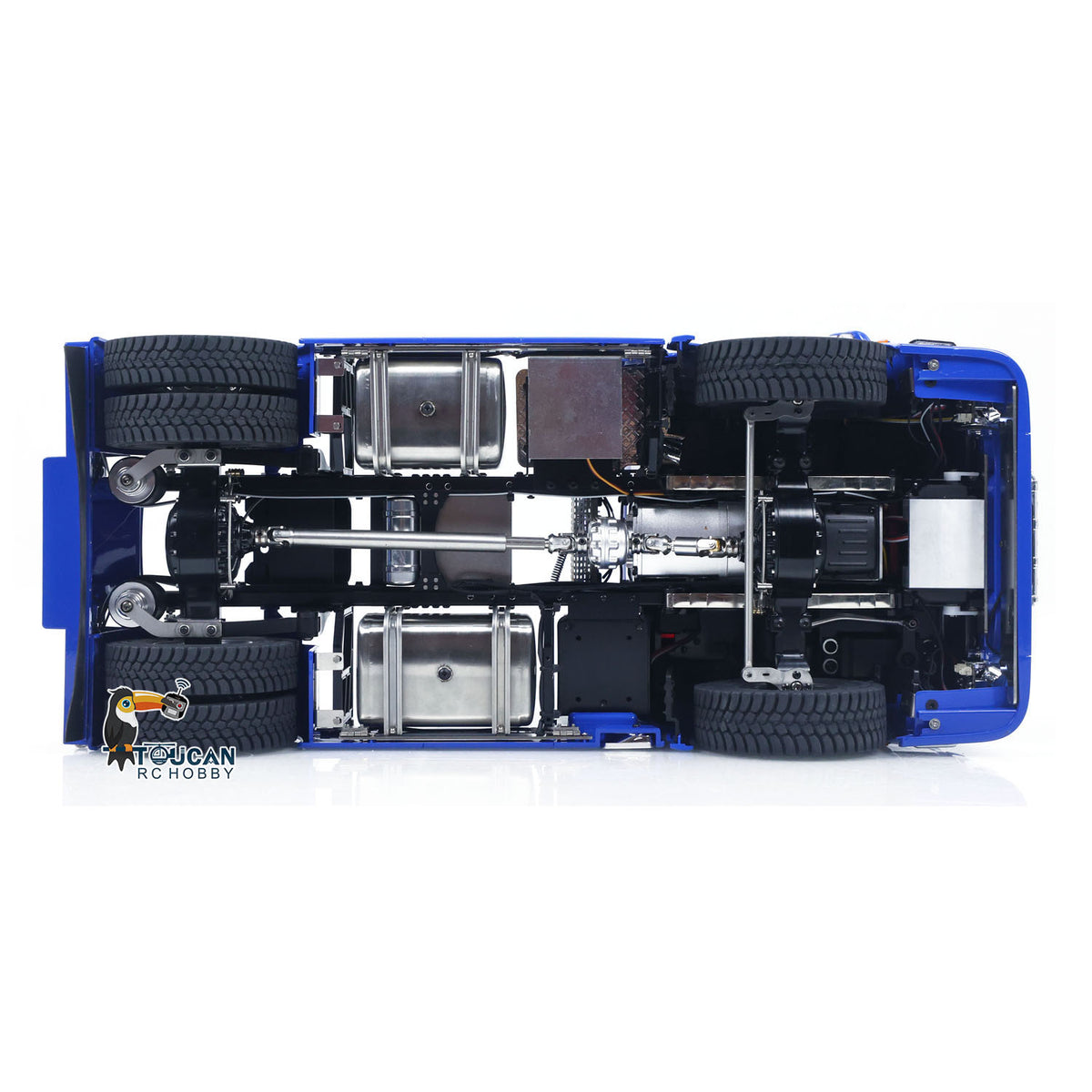 MD-SC-44 1/14 Scale Heavy Duty Metal 4x4 Tractor Truck Complete Set w/2-Speed Gearbox Cab Suspension Dark Blue