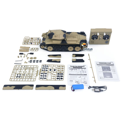 TOUCAN RC HOBBY Fast Free Shipping 1/16 2.4G RC Military Tank CoolBank Crusader MK III Wireless Control Battle Tank Model 360 degrees Turret Rotary Smoke Sound Lights RTR