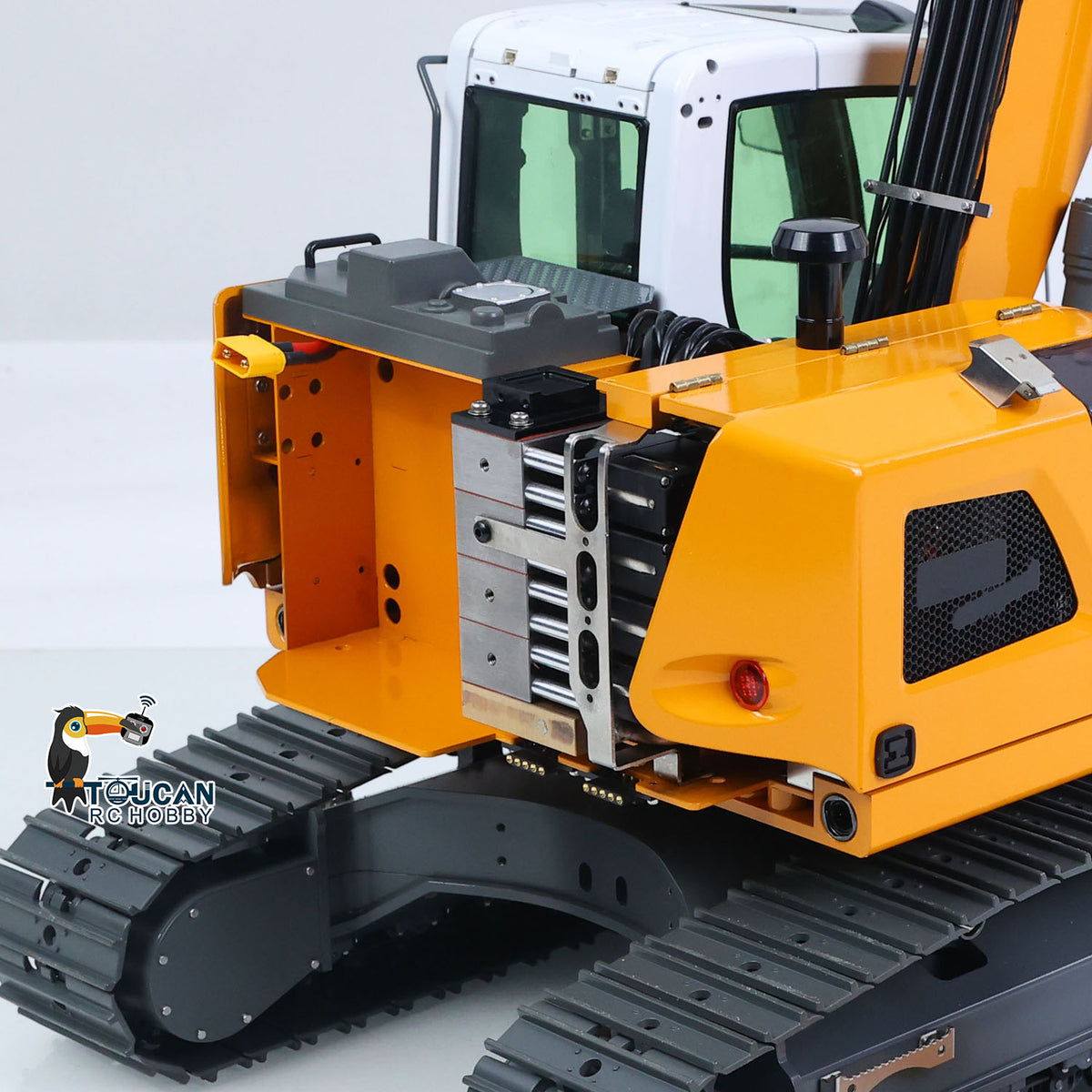 TOUCAN RC HOBBY JDM-208U-R920 1/14 Metal Hydraulic Excavator 7-ways Reversing Valve Quick Release Coupler Dual Cooling System for Model Enthusiasts